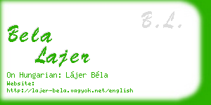 bela lajer business card