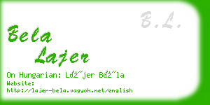 bela lajer business card